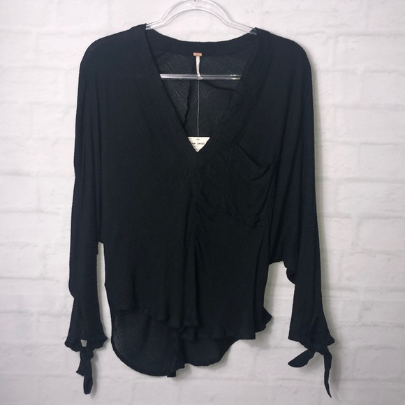 Free People Morning Dolman Black Blouse - Picture 6 of 8